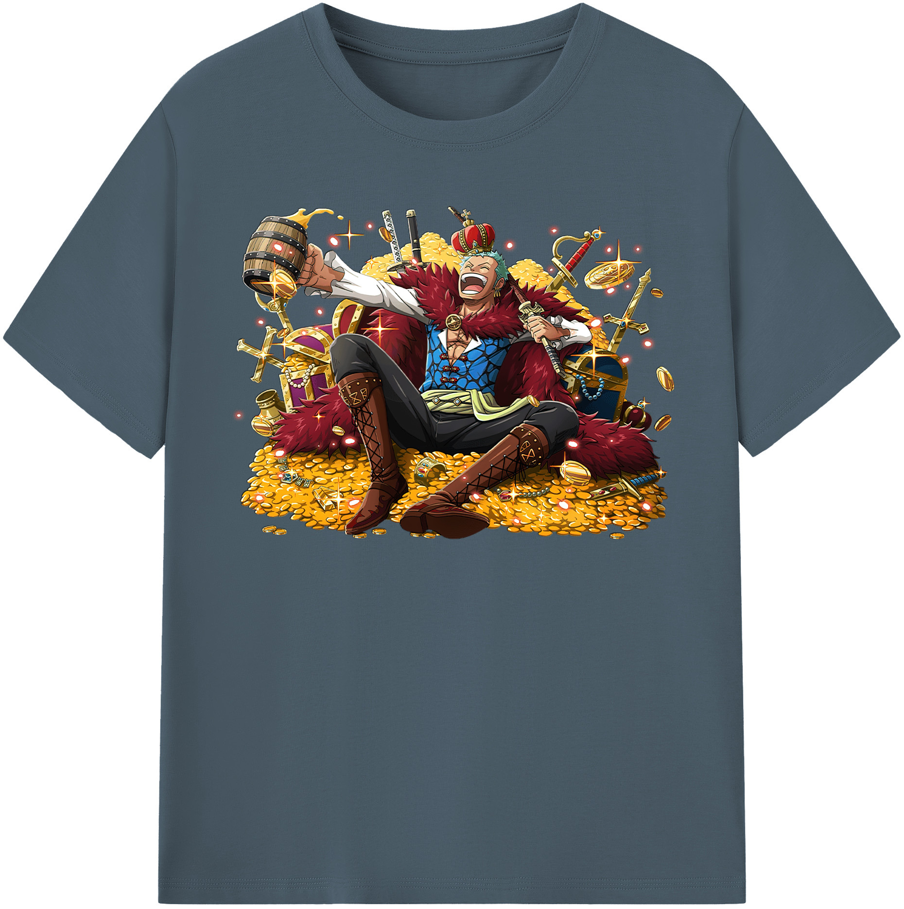 ワンピース ロロノア・ゾロ ONE PIECE Roronoa Zoro 綿100％半袖Tシャツ（フロントプリント）
